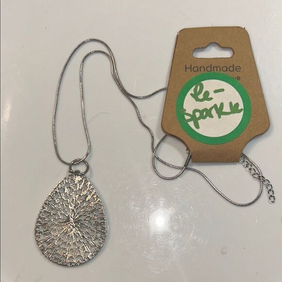 Handmade Silver Teardrop Necklace - Picture 1 of 3